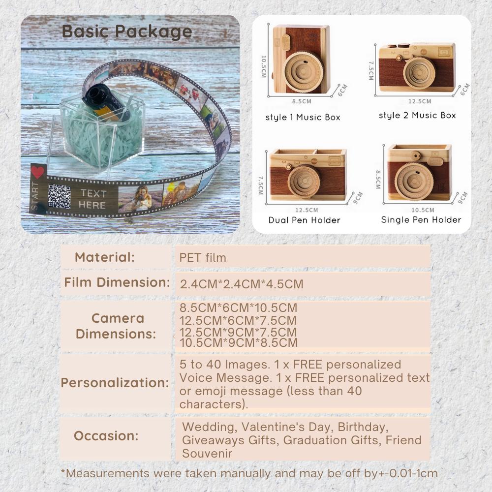 Personalized Customized Memory Retro Camera Film HD Photo Album Film Roll Keychain F3 Voice Message Creative Birthday Valentine Christmas Graduation Friend Anniversary Gift Souvenir Customized Handmade - uniqicon
