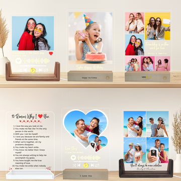 I Love You Gifts for Him Her, Personalised Reasons Why I Love You Acrylic Plaque with LED Light,Anniversary Romantic Gifts for Couple, Sentimental Birthday Gift for Boyfriend Girlfriend Husband Wife - uniqicon