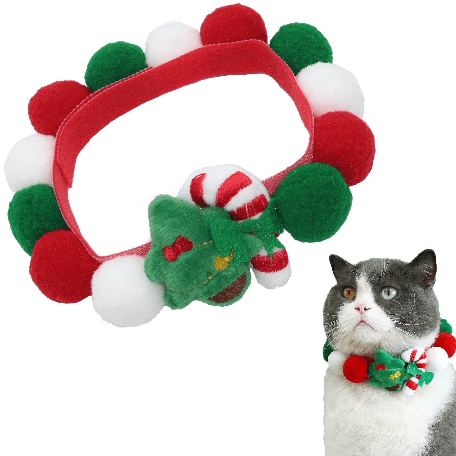 Uniqicon Santa Cat Hat Christmas Costume Dogs Hats Costumes Pets Scarf Outfit Xmas Suit Handmade Knitted Cosplay Pet Clothes Suitable for Large, Medium, and Small Breed - uniqicon